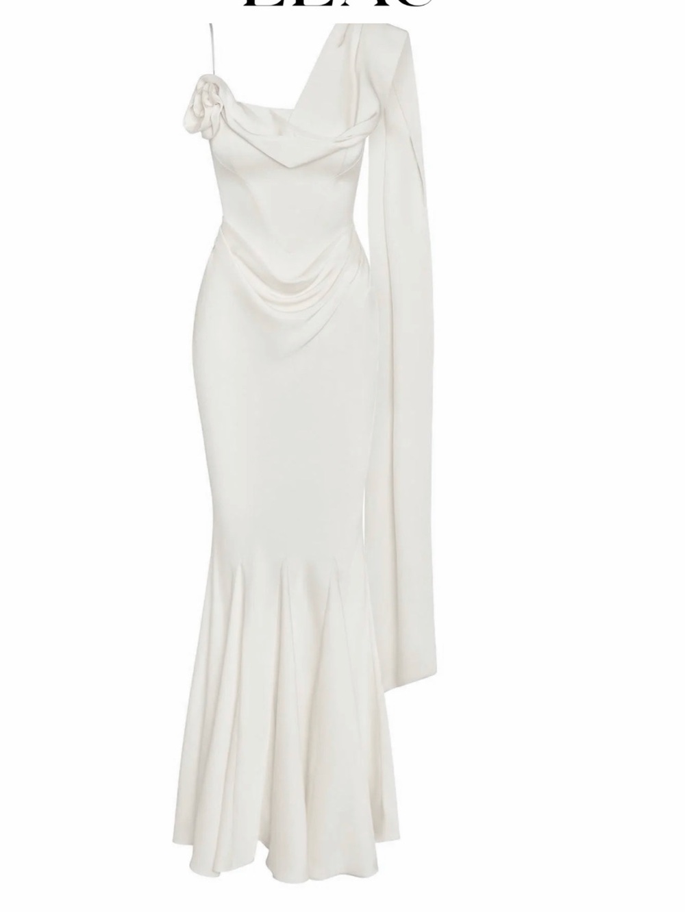 LEAU - Celine - Corset Drape Satin Gown - White